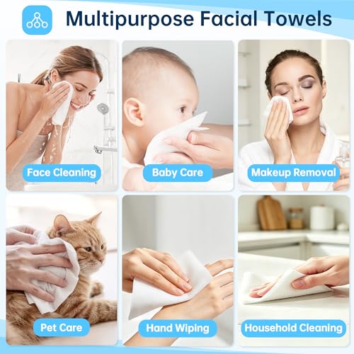 600 Count Disposable Biodegradable Face Towels - Gentle Makeup Remover & Travel Wipes - HOMERHYME Variation of 1 Pack