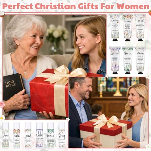 Loopeer 24-Piece Christmas Bible-Themed Hand Cream & Lip Balm Set for Women