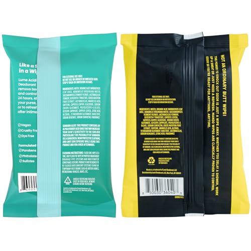 Lume Deodorant Wipes with Mandelic Acid - Aluminum & Baking Soda Free, Cucumber Scent, 15 Count, Pack of 6