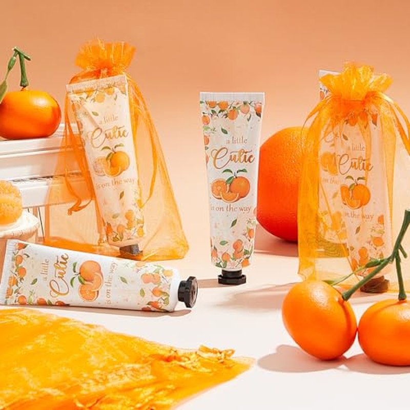 48 Sets a Little Cutie Is on The Way Hand Cream Gifts Bulk Baby Shower Hand Cream Travel Size Lotion Bulk Orange Party Supplies Favors Birthday for Guest