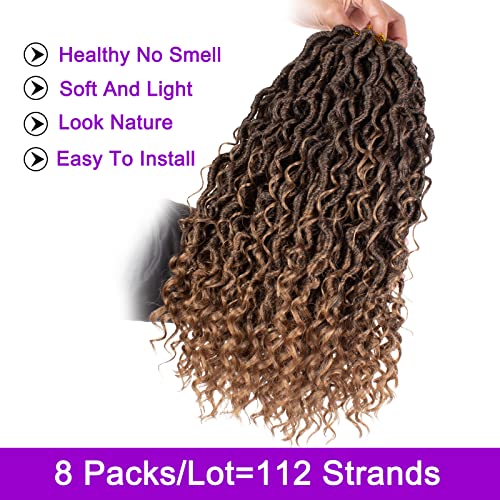 8 Pack Ombre Boho Faux Locs Crochet Hair 14 Inch Goddess Locs T27# Variations