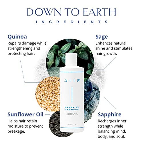 AIIR Sapphire Hair Shampoo - Vegan Sulfate-Free Grow & Shine 8 Fl Oz