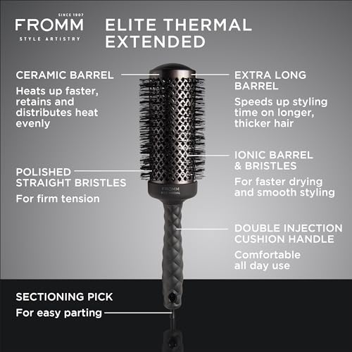 Fromm Elite Thermal Ceramic Ionic 2-Inch XL Round Brush for Faster Blowouts
