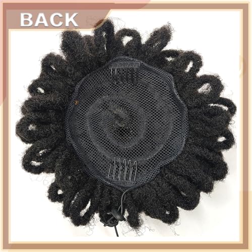 Black Women Faux Loc Bun Hair Piece - Lightweight Ponytail & Updo Accessory