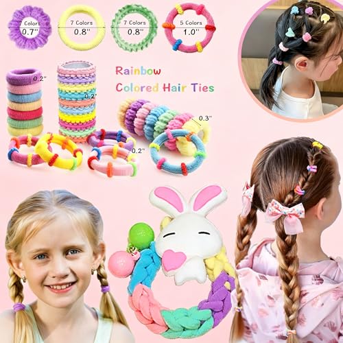Girls Hair Accessories Kit with Pink Storage Box - 252 Pieces, P-PINK Variation