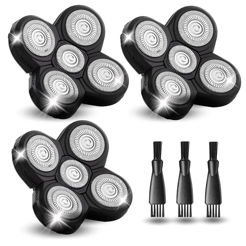 3 Pack Replacement Shaver Heads for Freebird Head Shaver Kit - Universal Compatibility