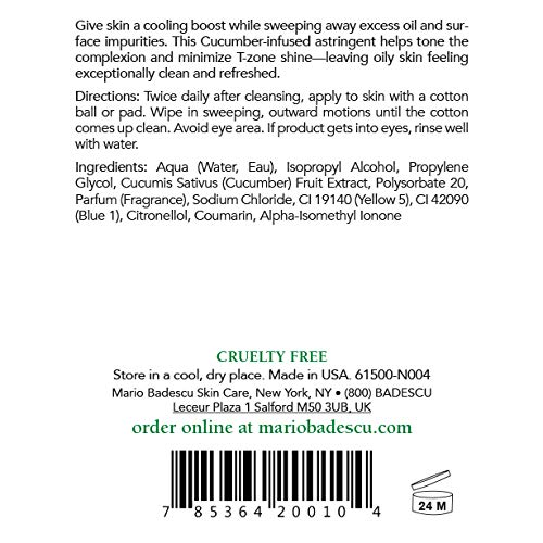 Mario Badescu Cucumber Cleansing Lotion 16 Fl Oz Facial Toner for Oily Skin