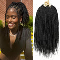 EERYA 12 Inch Senegalese Twist Crochet Hair Pack of 8 - 18 Inch Black 1B