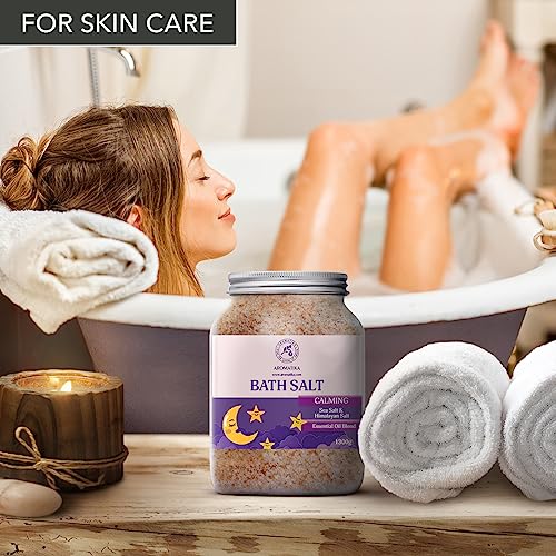 Calming Bath Salts 46 Oz with Sandalwood Lavender Bergamot Essential Oils - Relaxing Body Care & Aromatherapy - 1.3kg - Variation of THIS listing