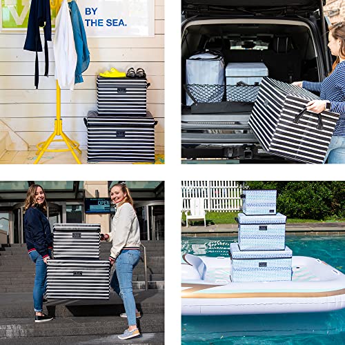 SCOUT Rump Roost Large Lidded Storage Bin - Collapsible Nantucket Navy