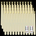 Homemory Ivory 11in Flameless Taper Candles with Remote Timer (48-Pack)