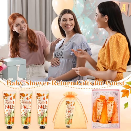 Fall Pumpkin Maple Leaf Hand Cream Gift Set - Baby Shower Favors - Orange / Fall Variation