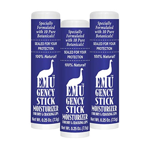 Emu Oil Lip & Skin Moisturizer Stick 3 Pack - All-Purpose Hydrating Balm