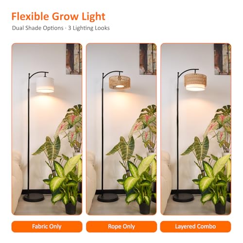 Adjustable Indoor Grow Light for Plants - Full Spectrum LED 65-72.8in Stand
