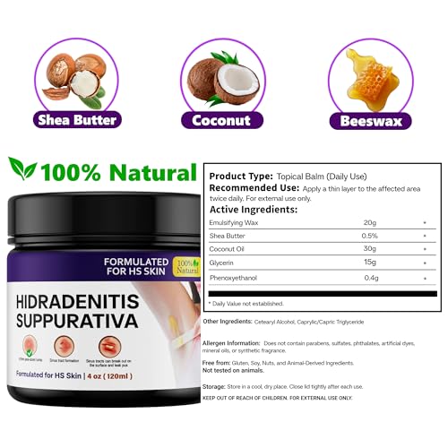 Hidradenitis Suppurativa | Fast Relief for HS Flares, Cysts, Infections, Razor Bumps, Abscesses | Natural Hidradenitis Suppurativa Cream with Propolis, Beeswax & Essential Oils ? 4 oz
