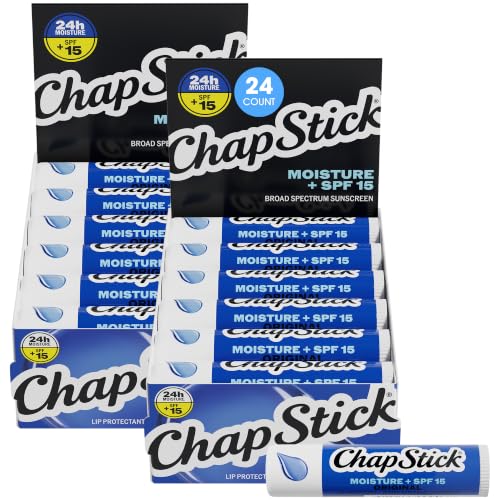 Lip Balm with SPF 15 Bulk Pack - Moisturizing Sunscreen for Dry Lips, 24-Pack