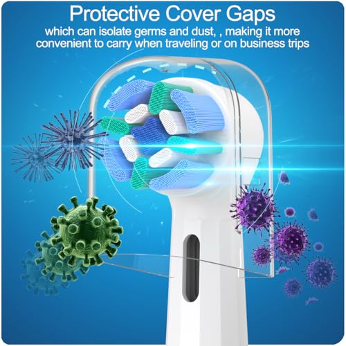 8 Pack Multi Color Replacement Brush Heads for Oral B iO Series - Compatible with iO 2-10 & 7G, With Covers, Black & White Variation