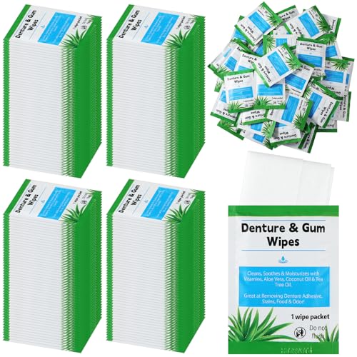 Denture Cleaning Wipes - 200 Count, Remove Adhesives, Food Debris & Odors - Classic