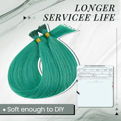 RUNATURE I Tip Hair Extensions 16 Inch 20g - Teal, Pack of 1
