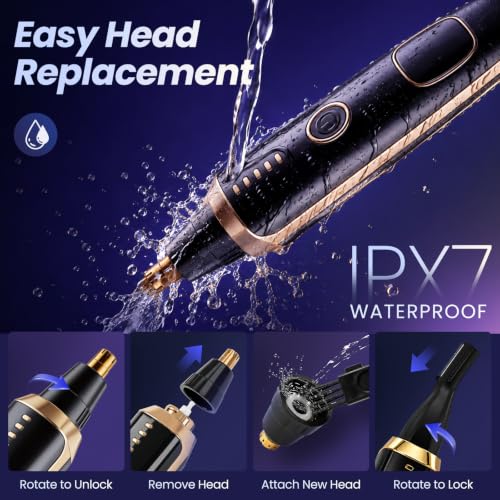 Mendaping 2026 USB Rechargeable Nose & Facial Hair Trimmer – Black, Dual-Edge Blades