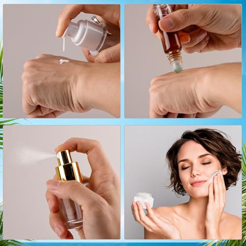 KOUWICH 30 Pack TSA Approved Glass Travel Containers Set for Skincare & Liquids