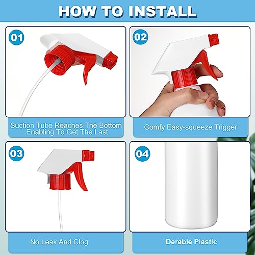 Tanlade 30 Pack 16 oz Red Spray Bottles for Cleaning & Gardening