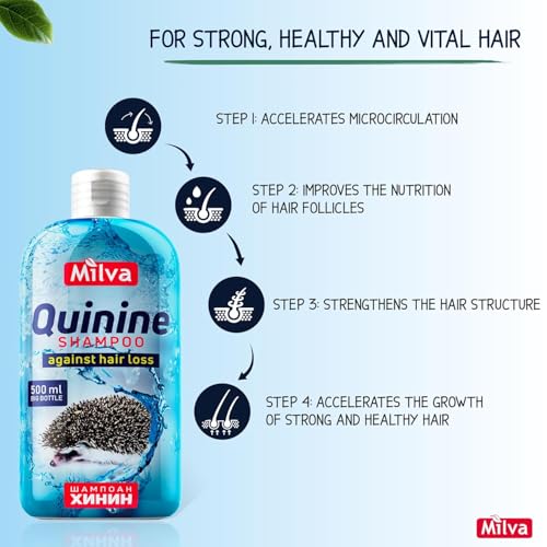 Milva Volumizing Hair Thickening Shampoo 16.9 Fl Oz - Natural Quinine Extract, Strengthens & Adds Fullness (Pack of 1)