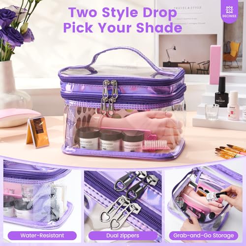 Deciniee Dark Purple Nail Art Kit for Beginners with Practice Hand & Glitter Powder