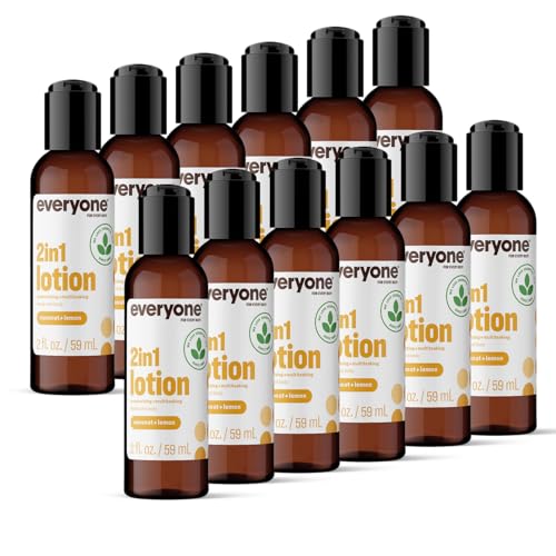 Everyone 2-in-1 Coconut and Lemon Lotion for Hands & Body - Travel Size 2oz - Pack of 12
