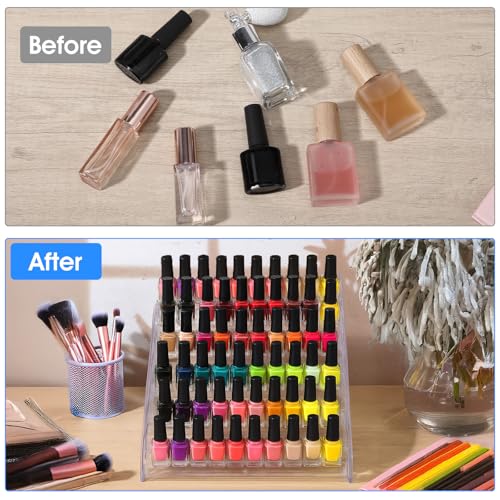 Acrylic Nail Polish Organizer Stand 84 Bottles 7 Layers Clear Display Rack