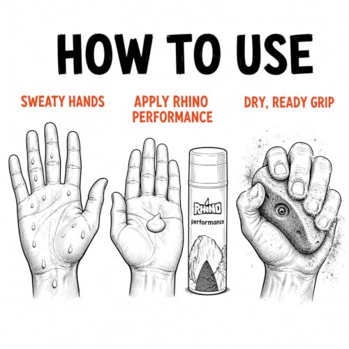 Rhino Skin Solutions Aluminum-Free Hand and Foot Antiperspirant Cream - 3.4 Fl Oz - Skin Conditioner & Moisturizer for Climbing & Athletes