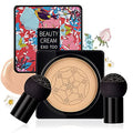 Mushroom Head Air Cushion CC Cream Foundation, Moisturizing BB Cream, Long Lasting Matte Concealer with Mushroom Head Sponges