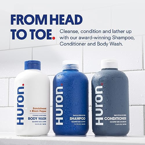Huron Shower Kit - Citrus + Eucalyptus 3-Piece Body Wash, Shampoo & Conditioner Set