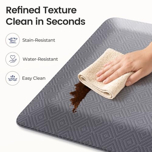 Grey Extra Thick Anti Fatigue Kitchen Floor Mat - 72"L x 20"W x 1" Thick, Supportive Standing Desk Mat