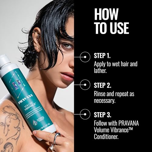 Pravana Volume Vibrance Shampoo 10 Fl Oz - Lightweight, Color-Safe Hair Care
