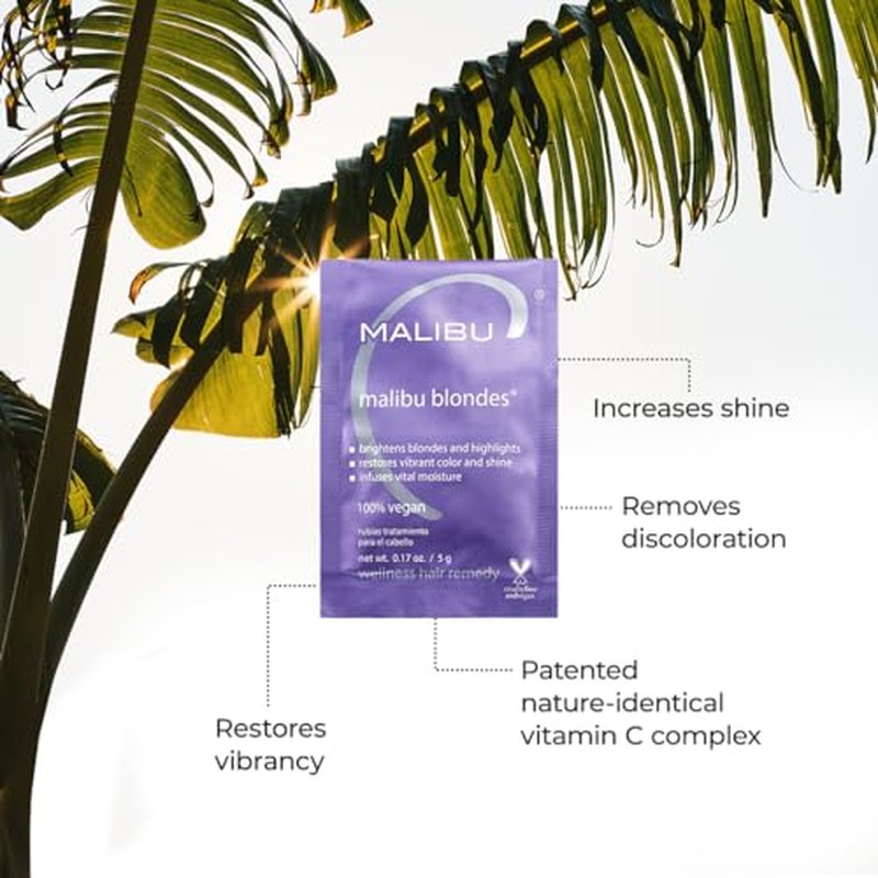 Malibu C Mini Rehab Malibu Blondes - Contains 2 Hair Remedy Packets - Vitamin Complex Hair Remedy to Restore Hair Vibrancy - Hair Care for Natural & Processed Blondes