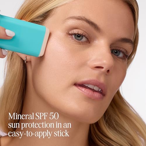 COOLA Organic Mineral Sunscreen SPF 50 Sunblock Stick, Dermatologist Tested Skin Care For Daily Protection, Vegan And Gluten Free, 0.6 Oz