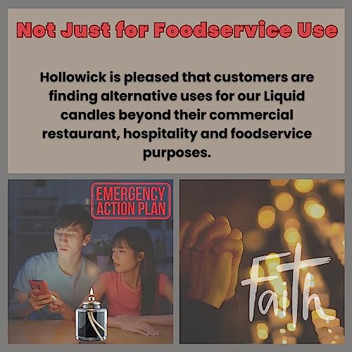 Hollowick Disposable Liquid Candle Fuel Cells, 50-Hour, for Commercial Tabletop Use