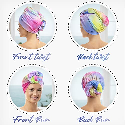 Watercolor Microfiber Hair Towel Wrap for Women – Large Fast Drying Curl & Straight Hair Variant 1