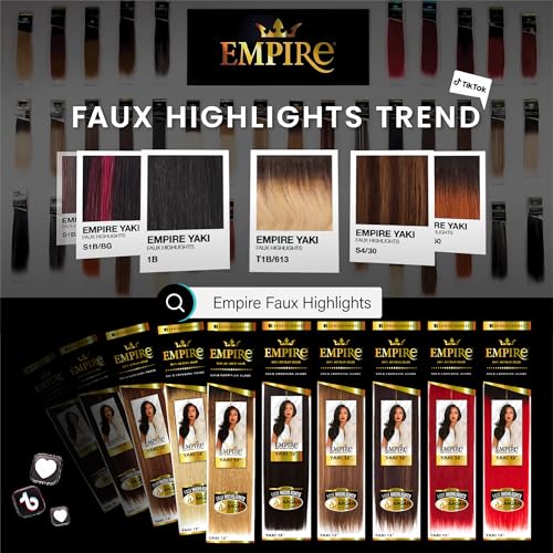 Sensationnel Empire Yaki Human Hair 8in 1B Off-Black Pack of 2