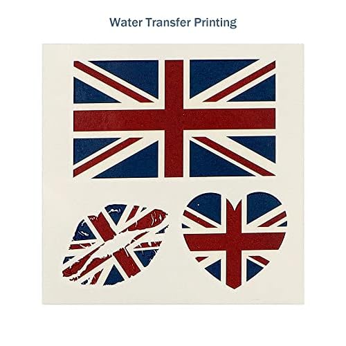 Temporary Tattoo USA/UK | 50 Sheets Patriotic US, America Flag, British, United Kingdom, Union Jack Flag Sticker | Patriotic Party Supplies | for Kids Adults