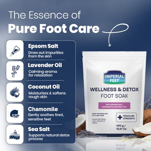 Wellness Detox Foot Soak with Epsom Salt & Lavender ? Relaxing Spa Foot Soak for Tired Feet, Stress Relief & Daily Foot Care ? Trusted by Professionals Since 2001