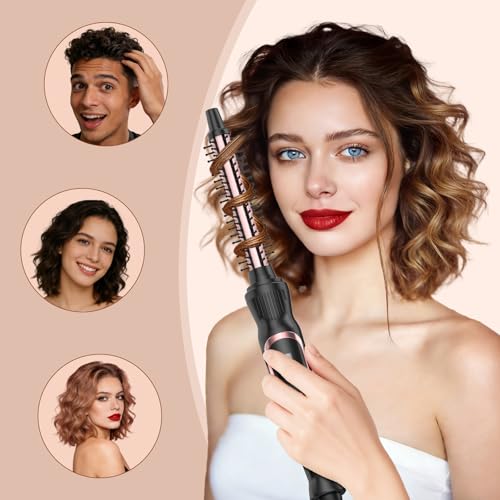 Rose Gold 1/2 Inch Heated Curling Brush for Effortless Blowouts