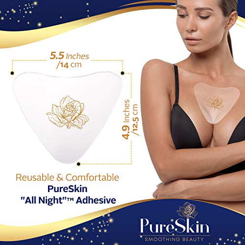 PureSkin Reusable Silicone Chest Wrinkle Patches for Anti-Aging & Firming – 3 Pack