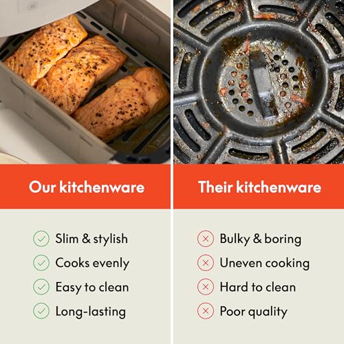 6 Qt Slim Air Fryer with Non-Toxic Ceramic Coating - Oatmilk