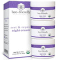 BeeFriendly Organic Night Cream 6 oz — Pack of 3, USDA Certified Anti-Aging Moisturizer