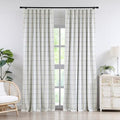 Vision Home Blue Plaid Linen Pinch Pleated Blackout Curtains 40W x 95L – Pack of 2