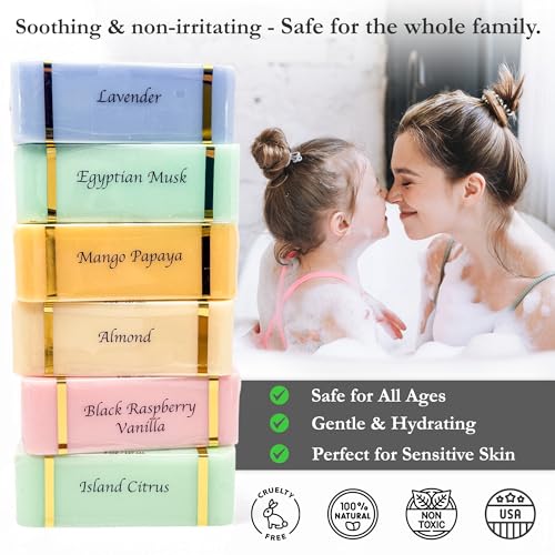 The Grecian Soap Company Goat Milk and Olive Oil Bar Soap ? 6-Pack (5 Ounces Each, total 30ozs.) ? Moisturizing Body Wash, Bar Soap for Bath and Shower, Goat Milk, Non-Toxic, Made in USA