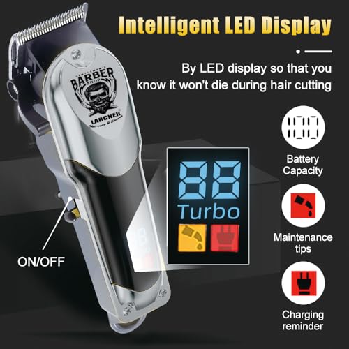 Professional Hair Clippers for Men, Hair Clippers & Hair Trimmer & Mens Beard Trimmer, Cordless Hair Clipper with LCD Display Barber Kit for Men Father