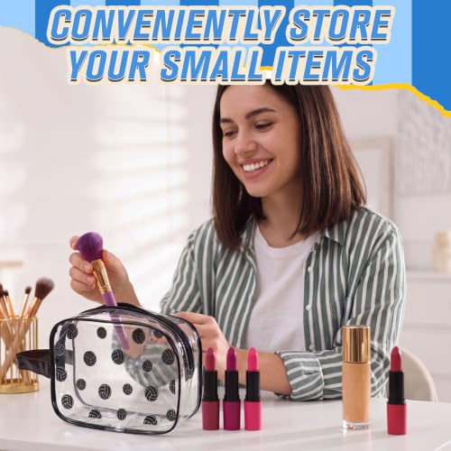 Waterproof PVC Makeup Bags Set - Clear Volleyball Pattern, 12 Pcs